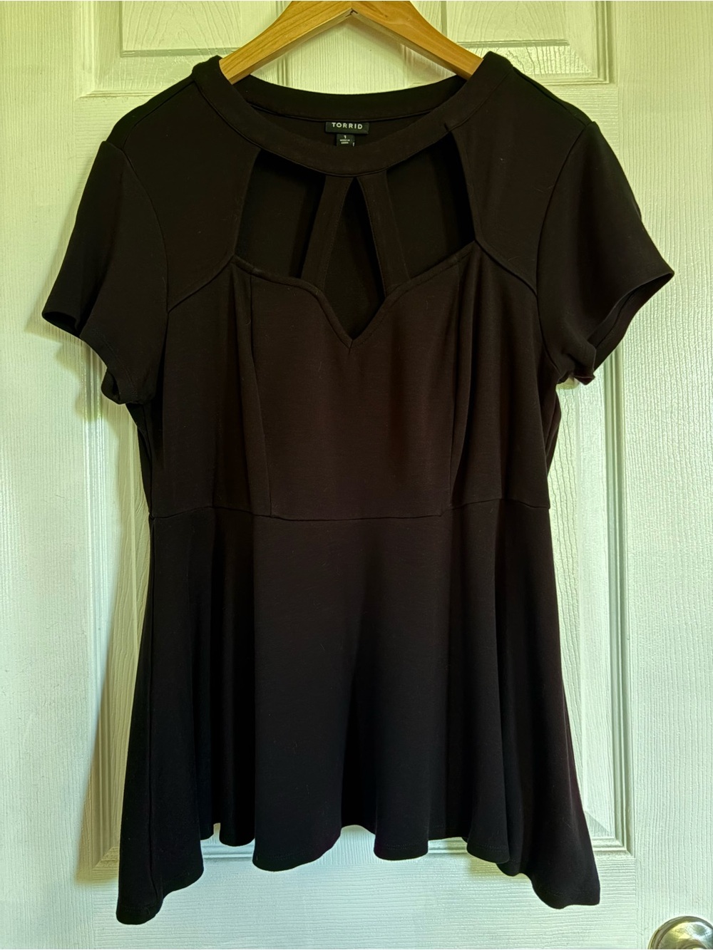 torrid Black Cutout Peplum Tunic Top